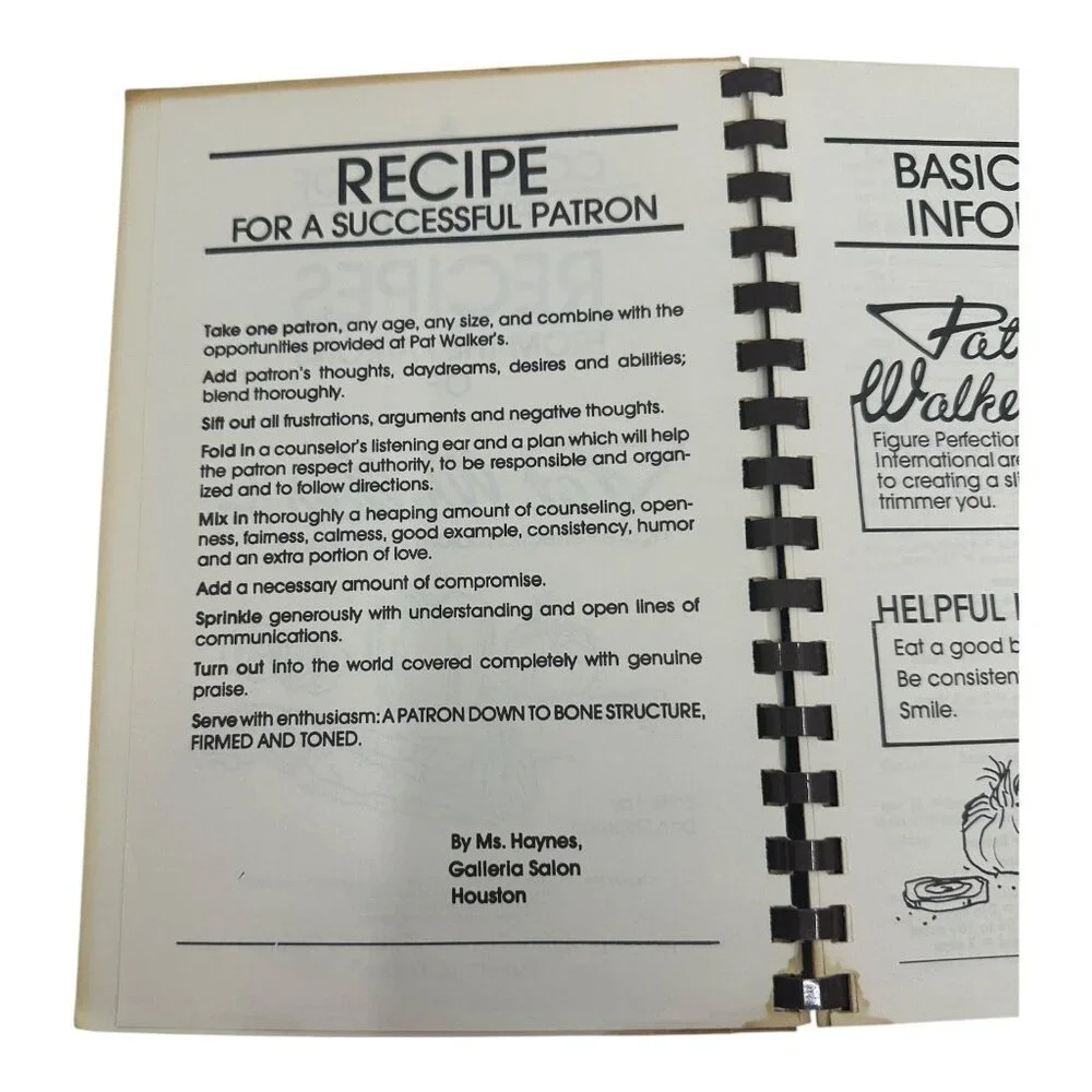Pat Walkers Favorite Recipes Spiral-Bound‎ Cookbook 1982? Vintage VTG. Extras